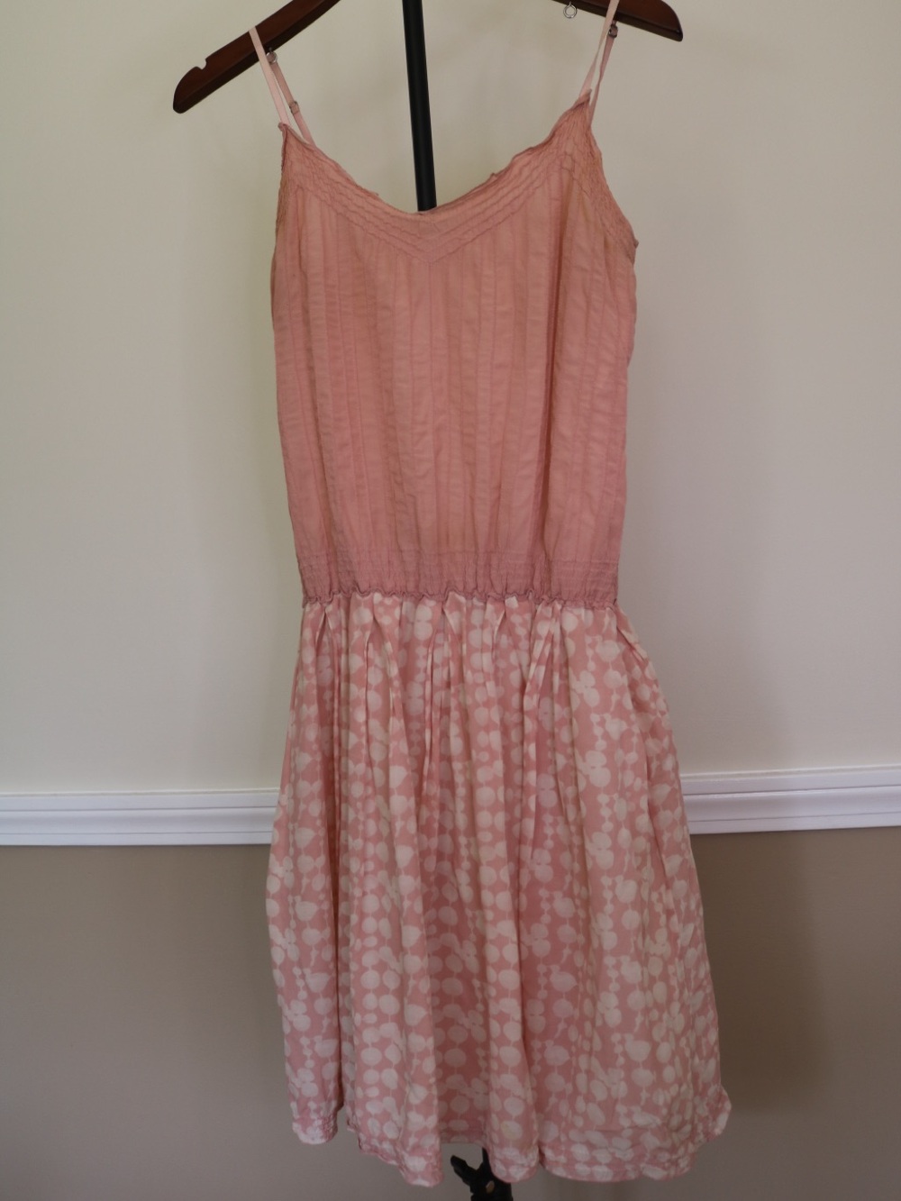 Max Studio Soft Pink Spaghetti-Strap Floral Tiered Casual Dress sundress